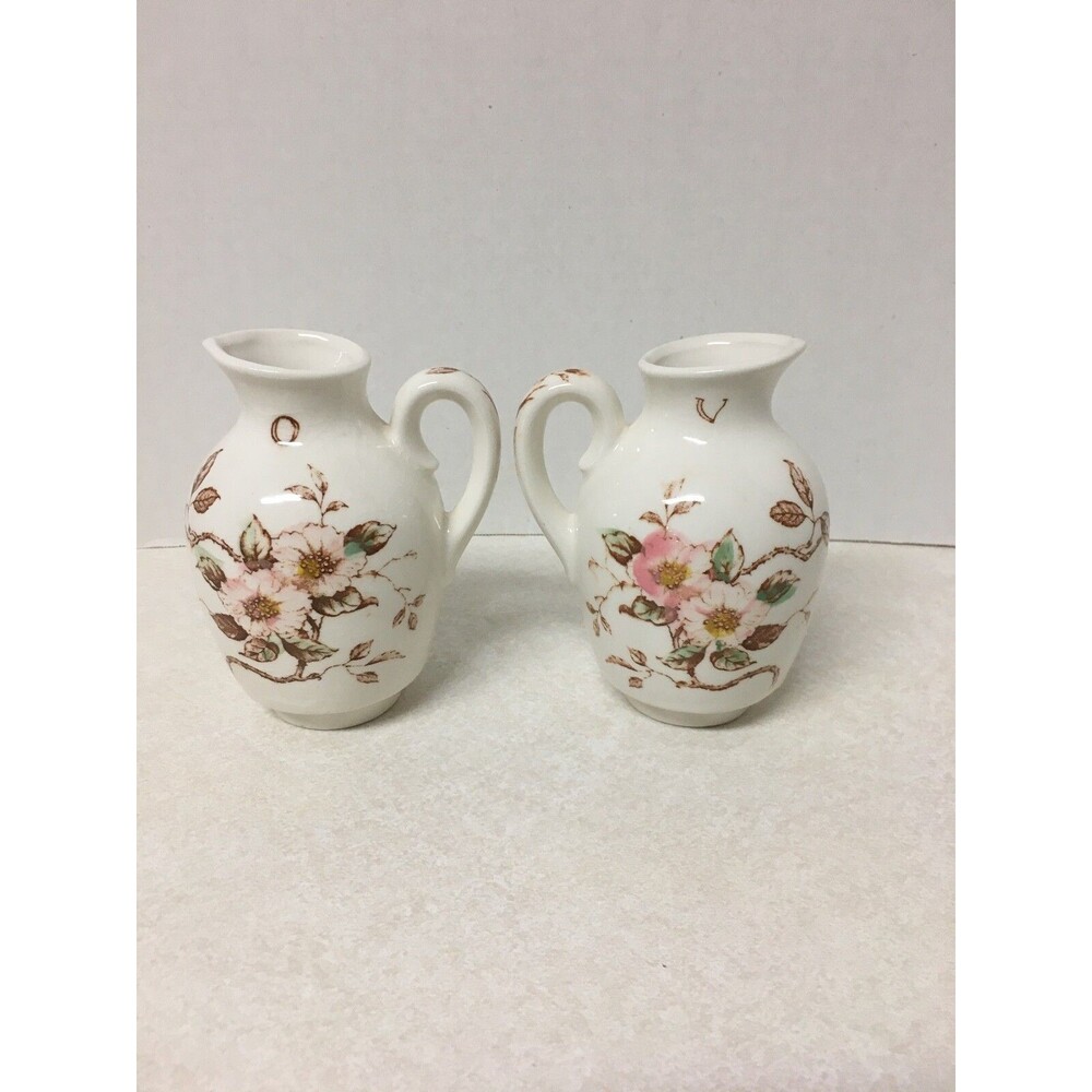 Vintage Nasco Springtime Ceramic Oil & Vinegar Cruet Set